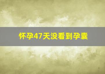 怀孕47天没看到孕囊