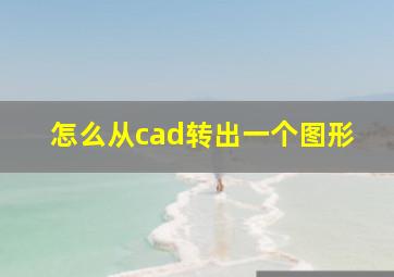 怎么从cad转出一个图形