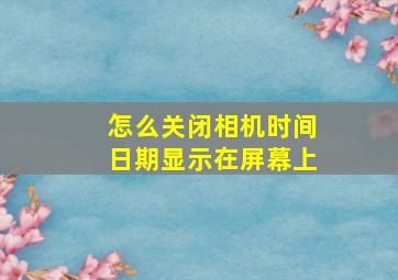 怎么关闭相机时间日期显示在屏幕上