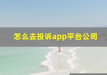 怎么去投诉app平台公司