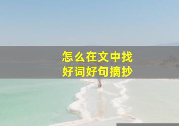 怎么在文中找好词好句摘抄