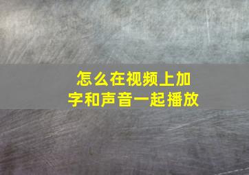 怎么在视频上加字和声音一起播放