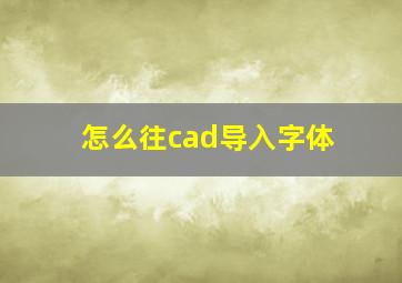 怎么往cad导入字体