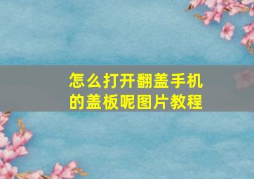 怎么打开翻盖手机的盖板呢图片教程