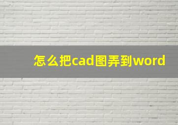 怎么把cad图弄到word