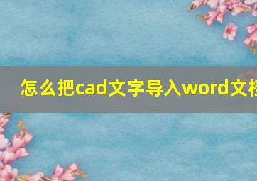 怎么把cad文字导入word文档