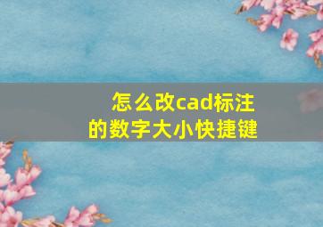 怎么改cad标注的数字大小快捷键