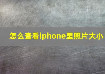 怎么查看iphone里照片大小