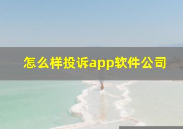 怎么样投诉app软件公司