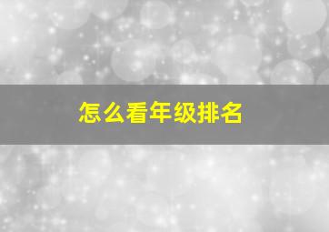 怎么看年级排名