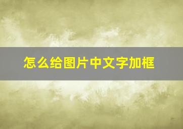 怎么给图片中文字加框