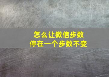 怎么让微信步数停在一个步数不变