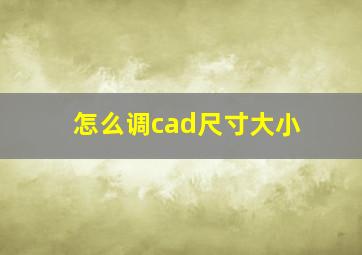 怎么调cad尺寸大小