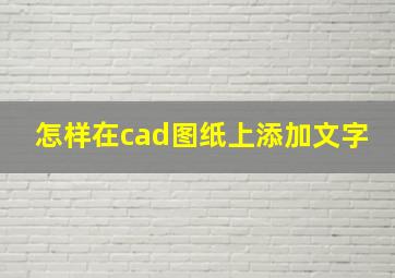 怎样在cad图纸上添加文字