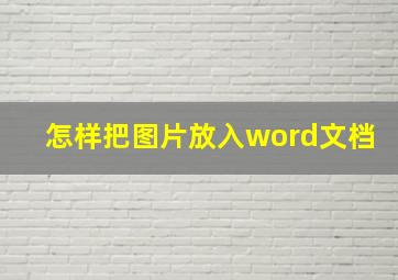 怎样把图片放入word文档