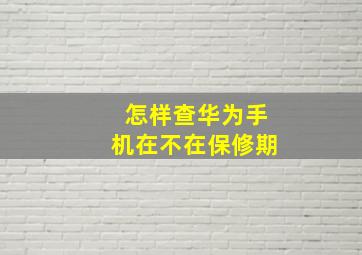 怎样查华为手机在不在保修期