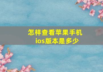 怎样查看苹果手机ios版本是多少