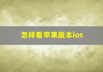 怎样看苹果版本ios