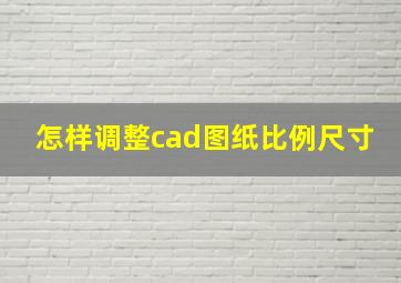 怎样调整cad图纸比例尺寸