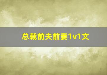 总裁前夫前妻1v1文