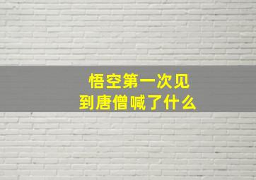 悟空第一次见到唐僧喊了什么