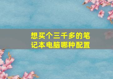 想买个三千多的笔记本电脑哪种配置