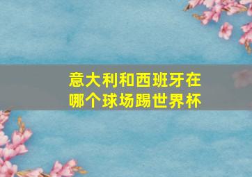 意大利和西班牙在哪个球场踢世界杯