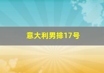 意大利男排17号