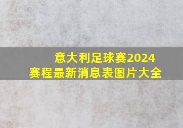 意大利足球赛2024赛程最新消息表图片大全