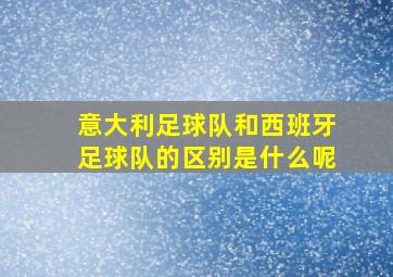 意大利足球队和西班牙足球队的区别是什么呢