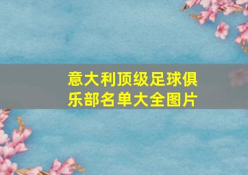 意大利顶级足球俱乐部名单大全图片