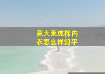 意大莱纯棉内衣怎么样知乎