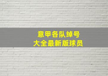 意甲各队绰号大全最新版球员