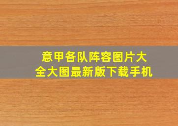 意甲各队阵容图片大全大图最新版下载手机