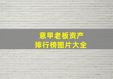 意甲老板资产排行榜图片大全