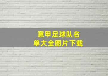 意甲足球队名单大全图片下载