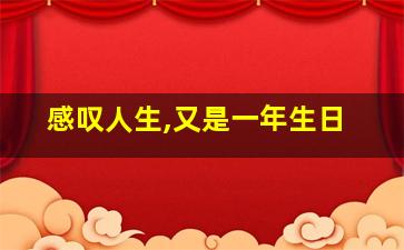 感叹人生,又是一年生日