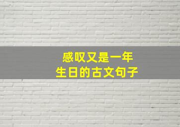 感叹又是一年生日的古文句子