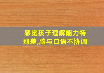 感觉孩子理解能力特别差,脑与口语不协调