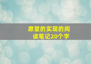 愿望的实现的阅读笔记20个字