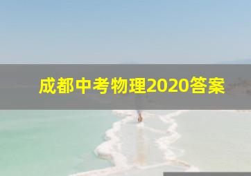 成都中考物理2020答案