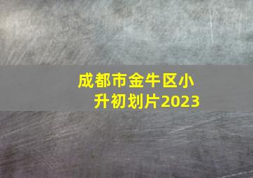 成都市金牛区小升初划片2023