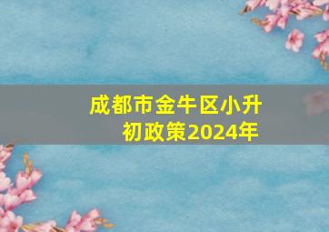 成都市金牛区小升初政策2024年