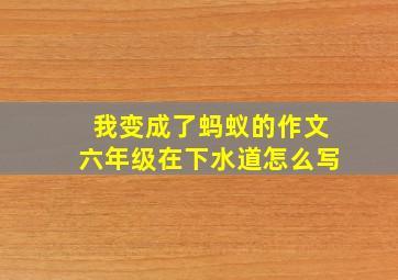 我变成了蚂蚁的作文六年级在下水道怎么写