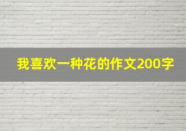 我喜欢一种花的作文200字