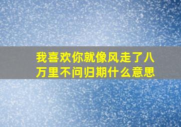 我喜欢你就像风走了八万里不问归期什么意思