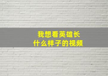 我想看英雄长什么样子的视频