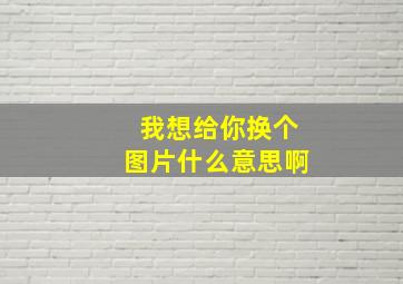 我想给你换个图片什么意思啊