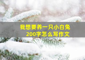 我想要养一只小白兔200字怎么写作文