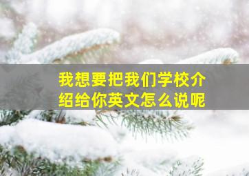 我想要把我们学校介绍给你英文怎么说呢